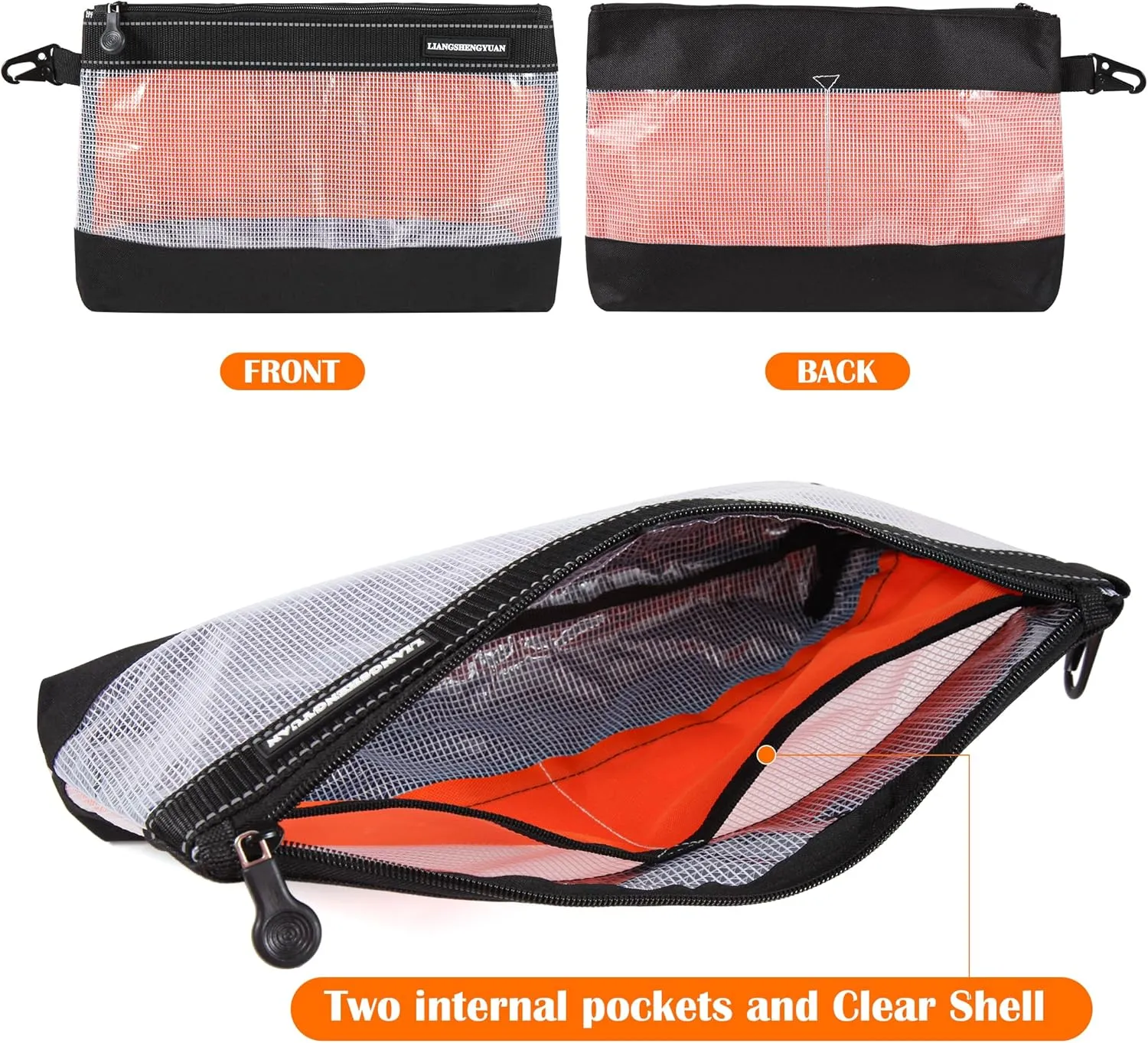 13 Inch Clear Tool Pouch, 4Pcs Mini Tool Bag Small Zipper Pouch, Small Tool Pouches Bag, Small Pouches with Zipper, Small Waterproof Bag, Small Zipper Bags, Tool Bags for Men Women, Screw Pouch