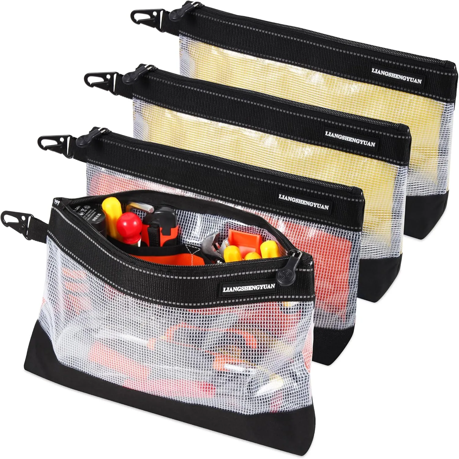 13 Inch Clear Tool Pouch, 4Pcs Mini Tool Bag Small Zipper Pouch, Small Tool Pouches Bag, Small Pouches with Zipper, Small Waterproof Bag, Small Zipper Bags, Tool Bags for Men Women, Screw Pouch