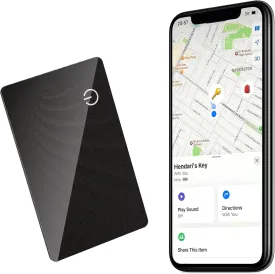 Air Tags-4 Pack Tracker Tag Work with Apple Find My (iOS 14.6 Above Only) Smart Tag Item Finders for Key, Luggage, Backpacketc. (Black, Tracker Card)