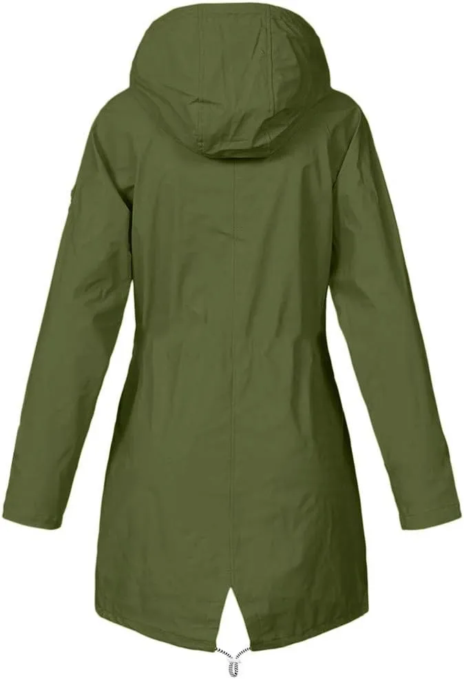 Aniywn Fleece-Lined Rain Jacket for Women Waterproof Windproof Snow Ski Hooded Jacket Winter Outdoor Windbreaker Coat