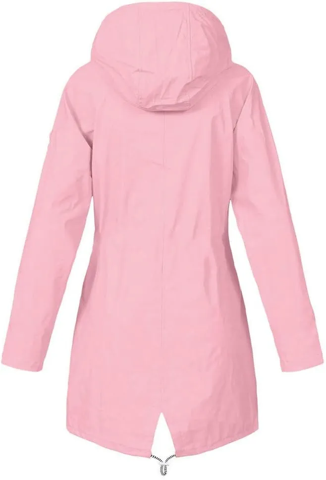 Aniywn Fleece-Lined Rain Jacket for Women Waterproof Windproof Snow Ski Hooded Jacket Winter Outdoor Windbreaker Coat