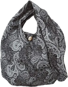 BTP! Thai Cotton Hippie Hobo Sling Crossbody Bag eco Friendly Shopping bag Paisley Print Large