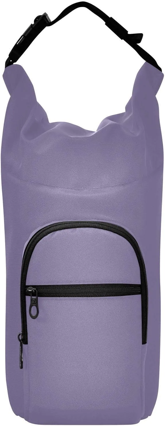 Burbuja Purple Haze Solid Insulated Water Bottle Holder with Phone Pocket Water Bottle Carrier Bag Sling Bag with Adjustable Shoulder Strap for Hiking Camping Fishing