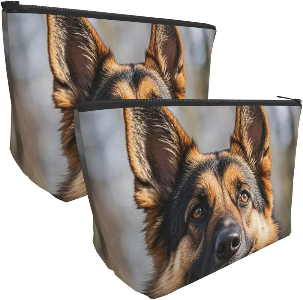 Cosmetic Bag Portable Makeup Bag German Shepherd Dog Toiletry Bag Large Capacity Zipper Pouch Waterproof Toiletry Pouch Makeup Organizer Case for Women Men