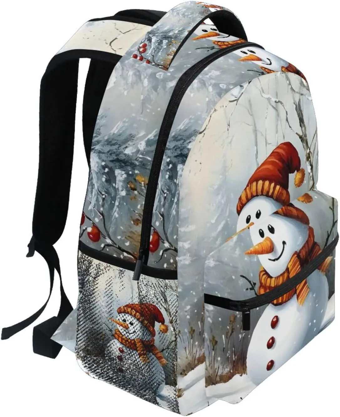 Cute Snowman Winter Backpack for School Boys Girls Laptop Travel Backpack Book Bag Daypack 11.4 16 In S