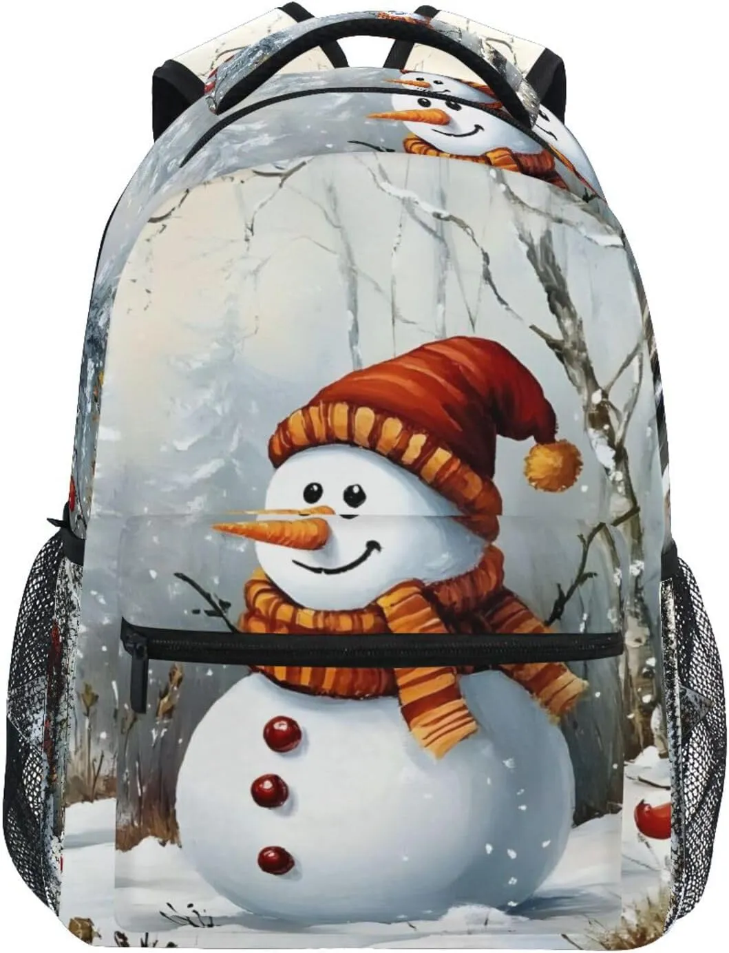 Cute Snowman Winter Backpack for School Boys Girls Laptop Travel Backpack Book Bag Daypack 11.4 16 In S