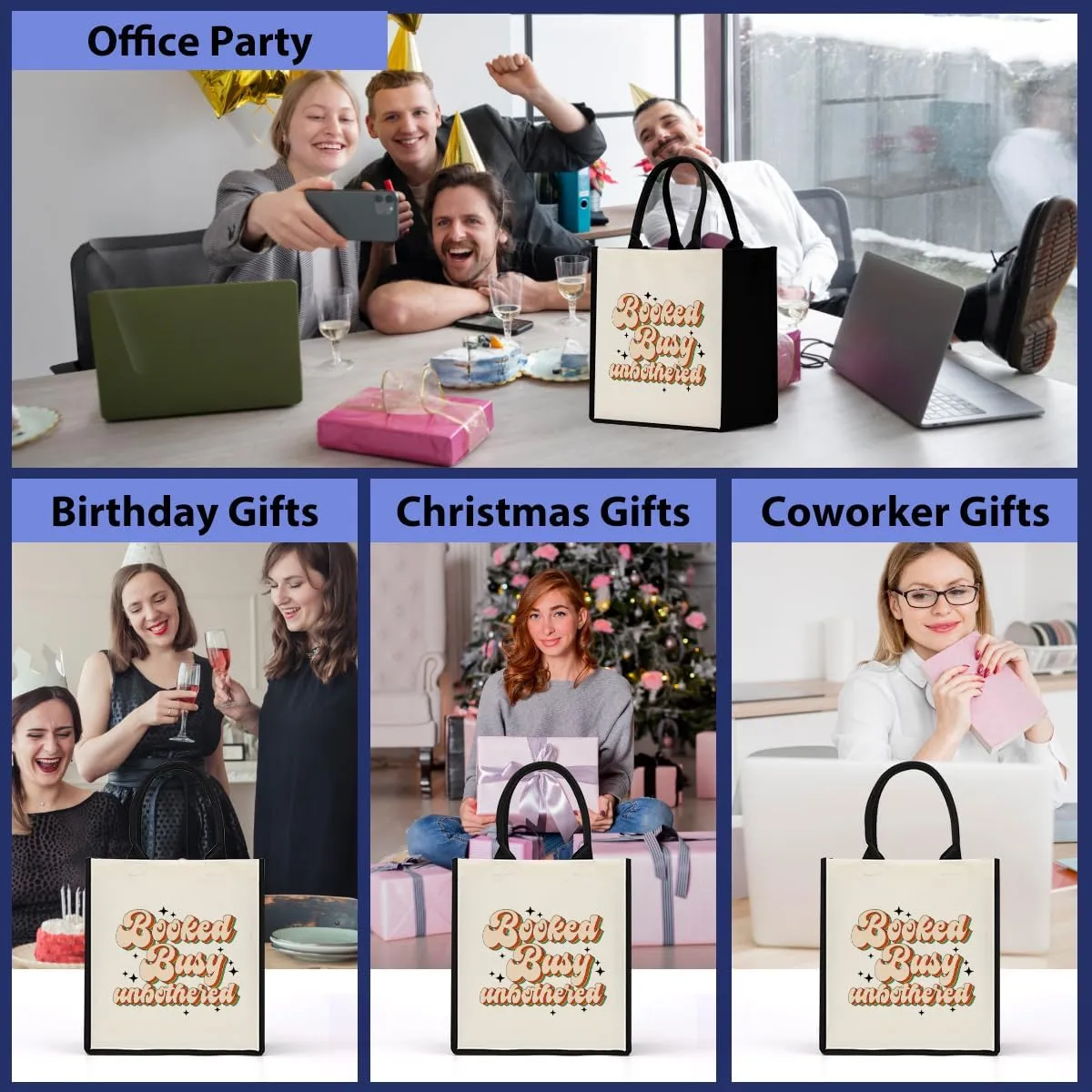 Decohim Boss Lady Gifts for Women, Supervisor & Leadership Gifts, Waterproof Canvas Tote Bag for Boss Day & Christmas