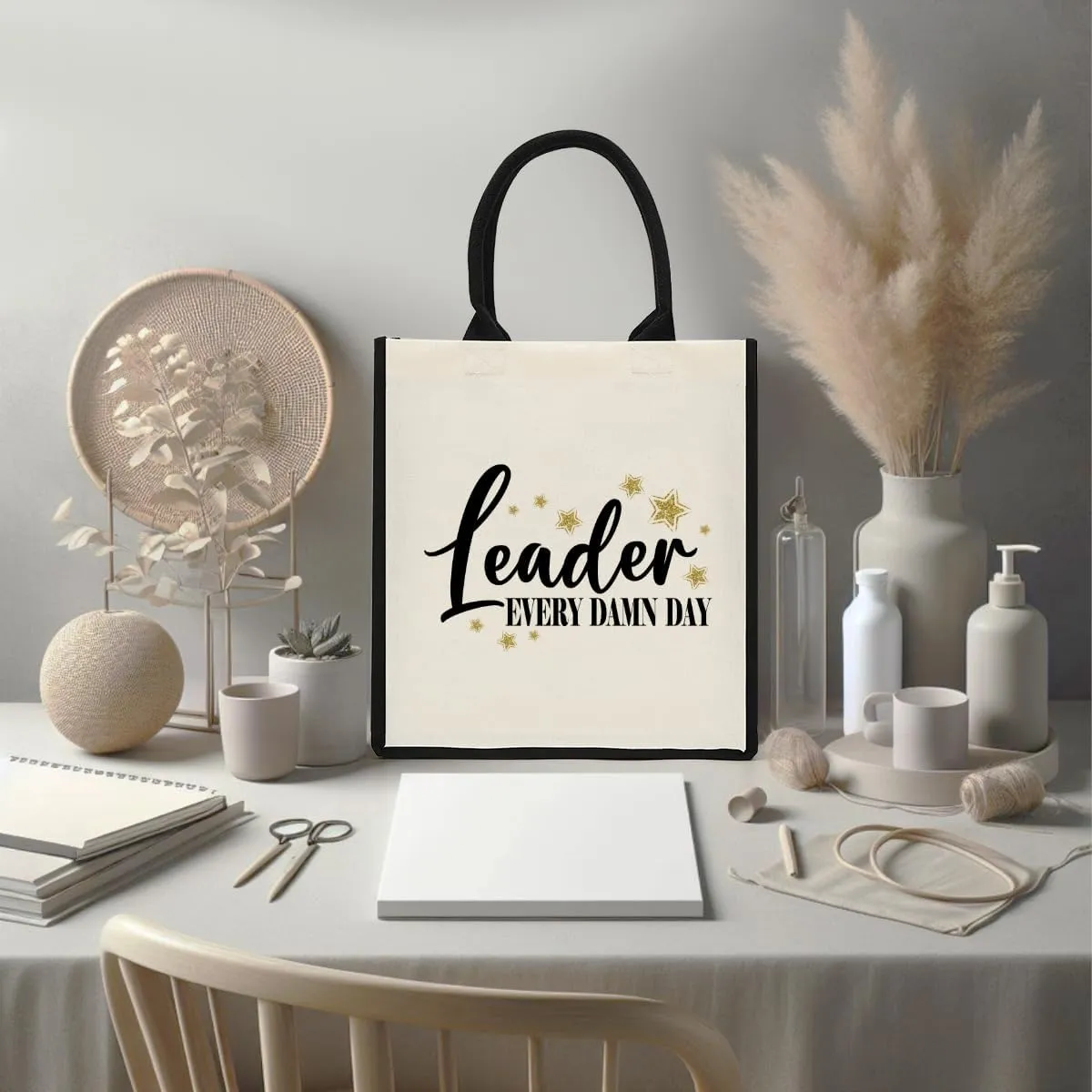 Decohim Boss Lady Gifts for Women, Supervisor & Leadership Gifts, Waterproof Canvas Tote Bag for Boss Day & Christmas