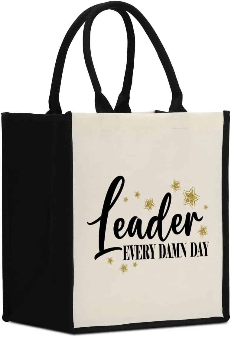 Decohim Boss Lady Gifts for Women, Supervisor & Leadership Gifts, Waterproof Canvas Tote Bag for Boss Day & Christmas