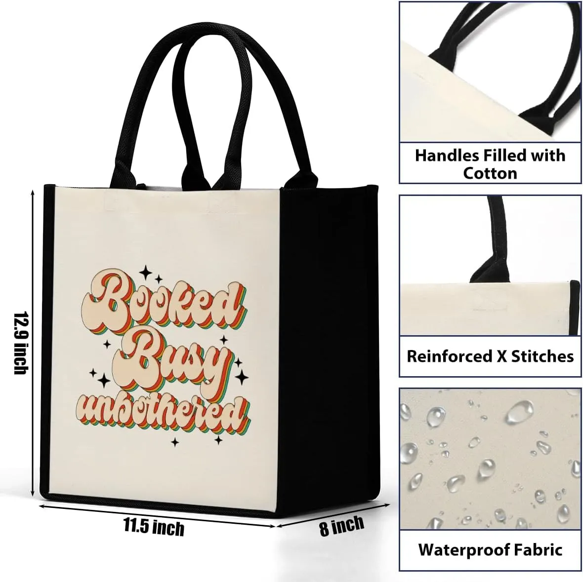 Decohim Boss Lady Gifts for Women, Supervisor & Leadership Gifts, Waterproof Canvas Tote Bag for Boss Day & Christmas