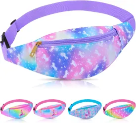 Fanny Pack for Girls Fashion Waist Pack, Kids Unicorn Fanny Pack Crossbody With 2 Pouches, For Travel, Running, Camping