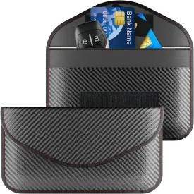 Faraday Bags for Key Fob, 7.7''X3.9'' Faraday Key Fob Protector for RFID Signal Blocking, 2 Pack Waterproof Faraday Pouches for Anti-Thefting Anti-Tracking (Black)
