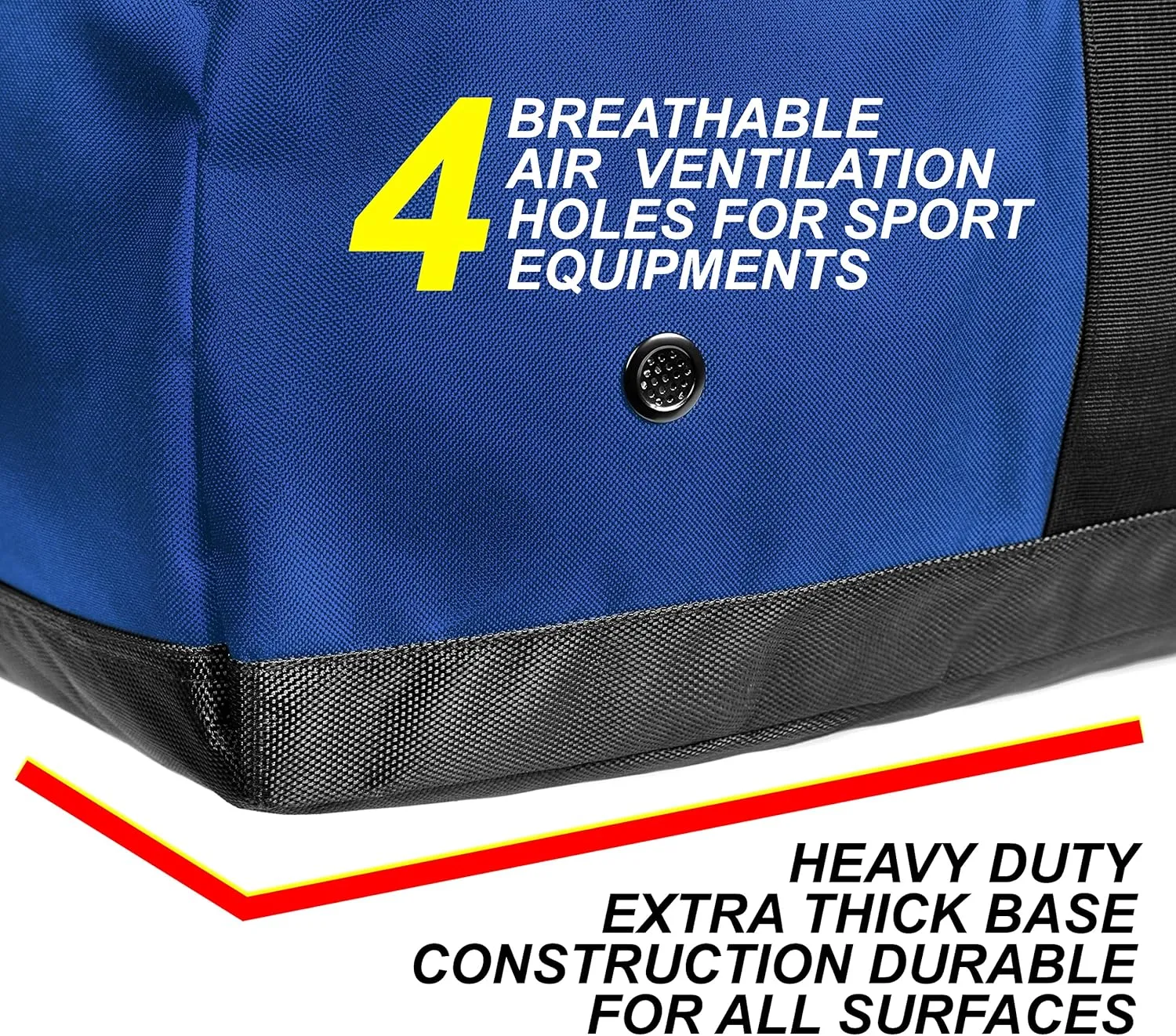 Fitdom 132L 36" Heavy Duty Extra Large Sports Gym Equipment Travel Duffel Bag W/Adjustable Shoulder & Compression Straps. Perfect for Soccer Baseball Basketball Hockey Football Team Coaches & More