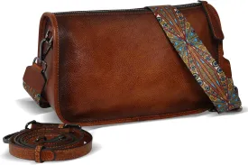 HESHE Crossbody Bag for Women Leather Purse Trendy Multi Pocket Cross Body Purses