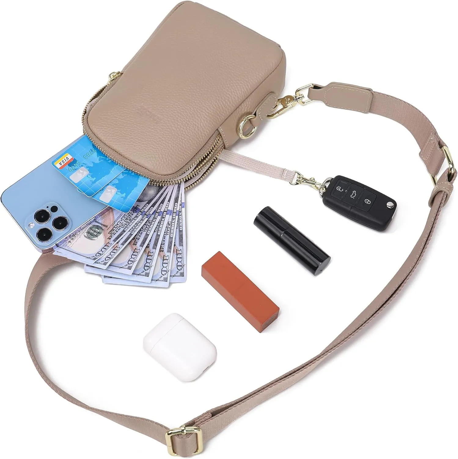 INICAT Small Crossbody Sling Bags for Women Vegan Leather Cell Phone Purse Fanny Packs for Women Men