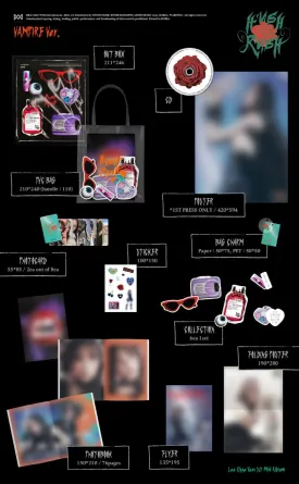 IZ*ONE Lee ChaeYeon Hush Rush 1st Mini Album 2 Version SET 1p Folding Poster On Pack PVC Bag 76p PhotoBook 1ea Sticker Collection 1ea Bag Charm 2p PhotoCard 1ea Flyer Tracking Sealed