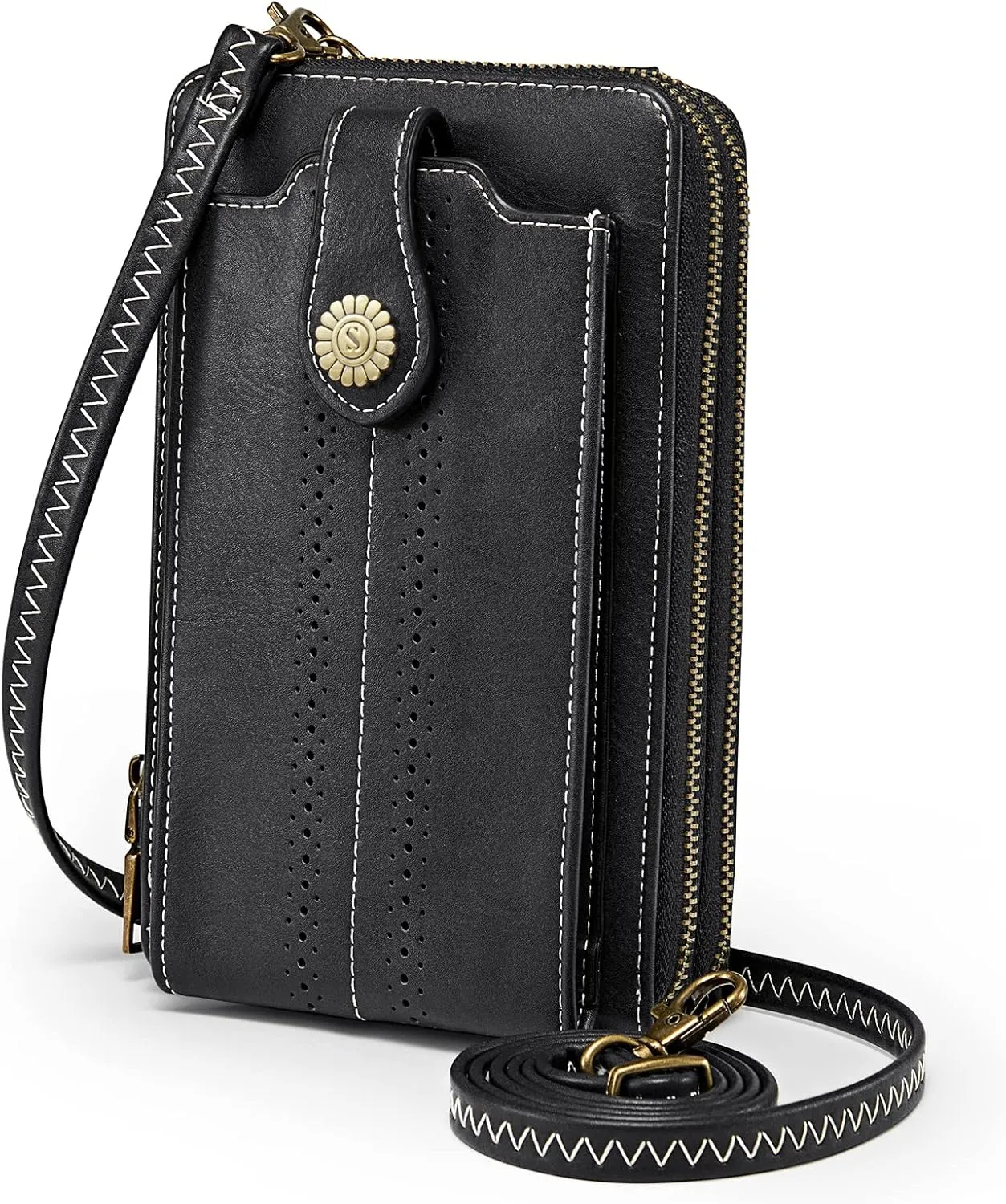 Kattee Phone Purse for Women, Small Crossbody Bags for Women, Vegan Leather Wristlet Wallets Phone Bag with RFID Blocking