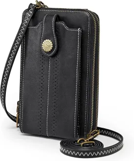 Kattee Phone Purse for Women, Small Crossbody Bags for Women, Vegan Leather Wristlet Wallets Phone Bag with RFID Blocking