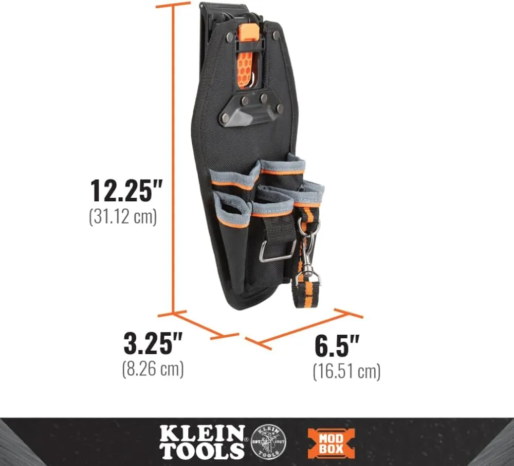 Klein Tools MODbox Tool Pouch, Electrician Bag, Quickly Attach and Release from Tool Belts and MODBox Rail System