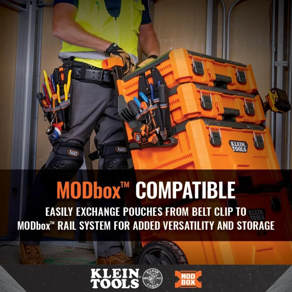 Klein Tools MODbox Tool Pouch, Electrician Bag, Quickly Attach and Release from Tool Belts and MODBox Rail System