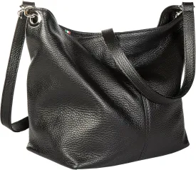 LiaTalia Womens Shoulder Bag - Soft Grained Leather - Medium Size Hobo Handbag Purse Made with 100% Italian Leather - Adal