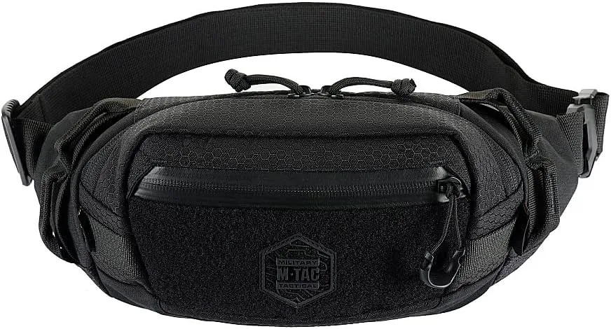 M-Tac Large Companion Waist Pack - Tactical Belt Bag EDC - Fanny Pack for Men (Elite Hex Black)