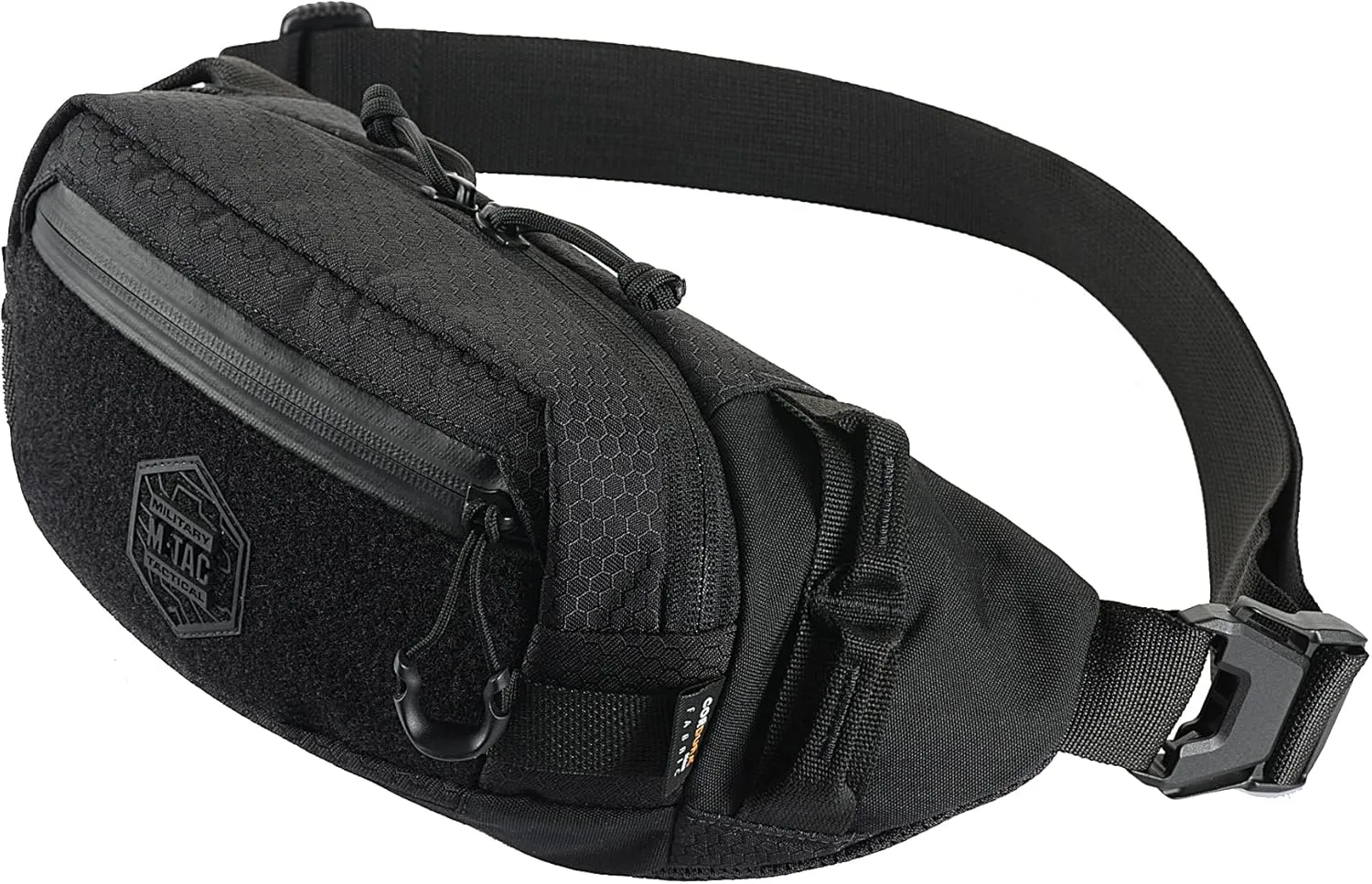 M-Tac Large Companion Waist Pack - Tactical Belt Bag EDC - Fanny Pack for Men (Elite Hex Black)