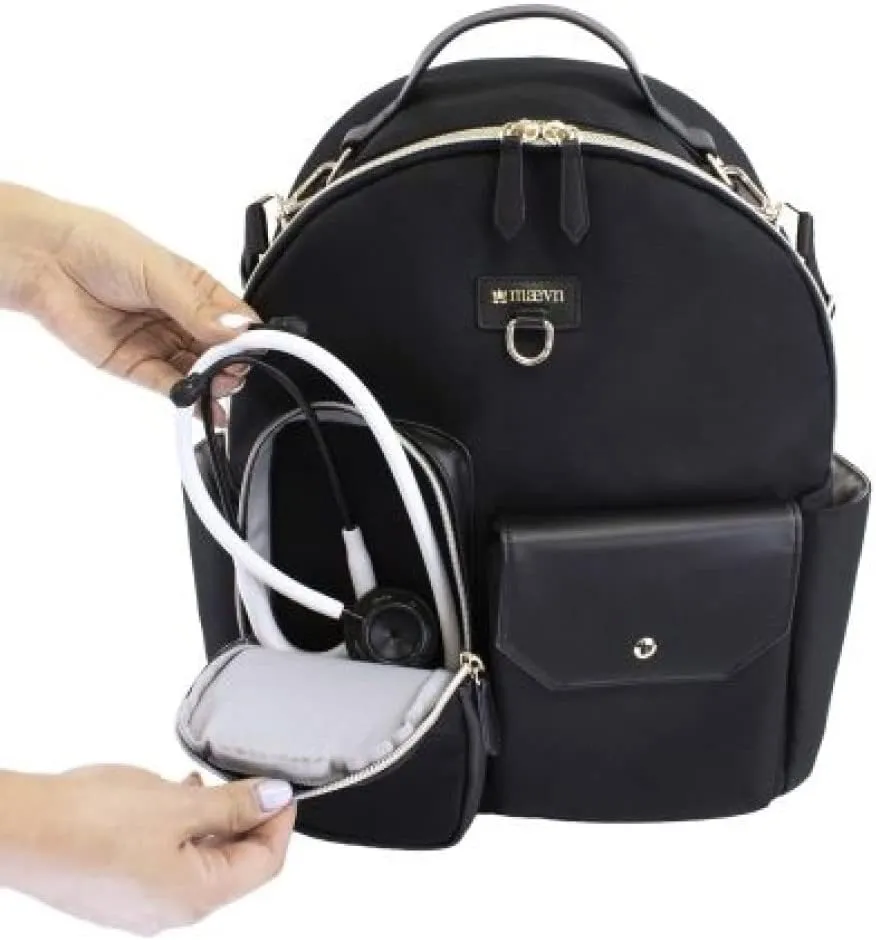 Maevn ReadyGO Water-Resistant Clinical Tote Backpack in Heather (Utility Backpack Black)