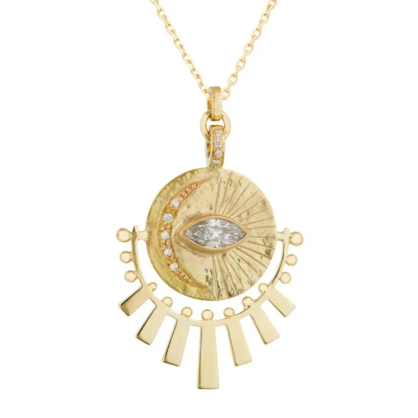 Marquise Diamond and Sunbeams Necklace