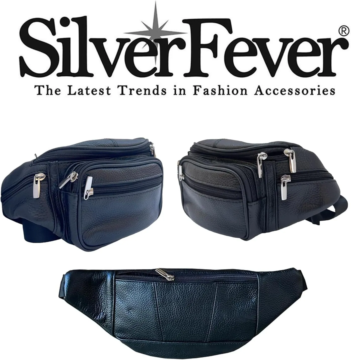 Men's Women's Leather Fanny Pack Waist-Pack Cellphone Holder Crossover Bag