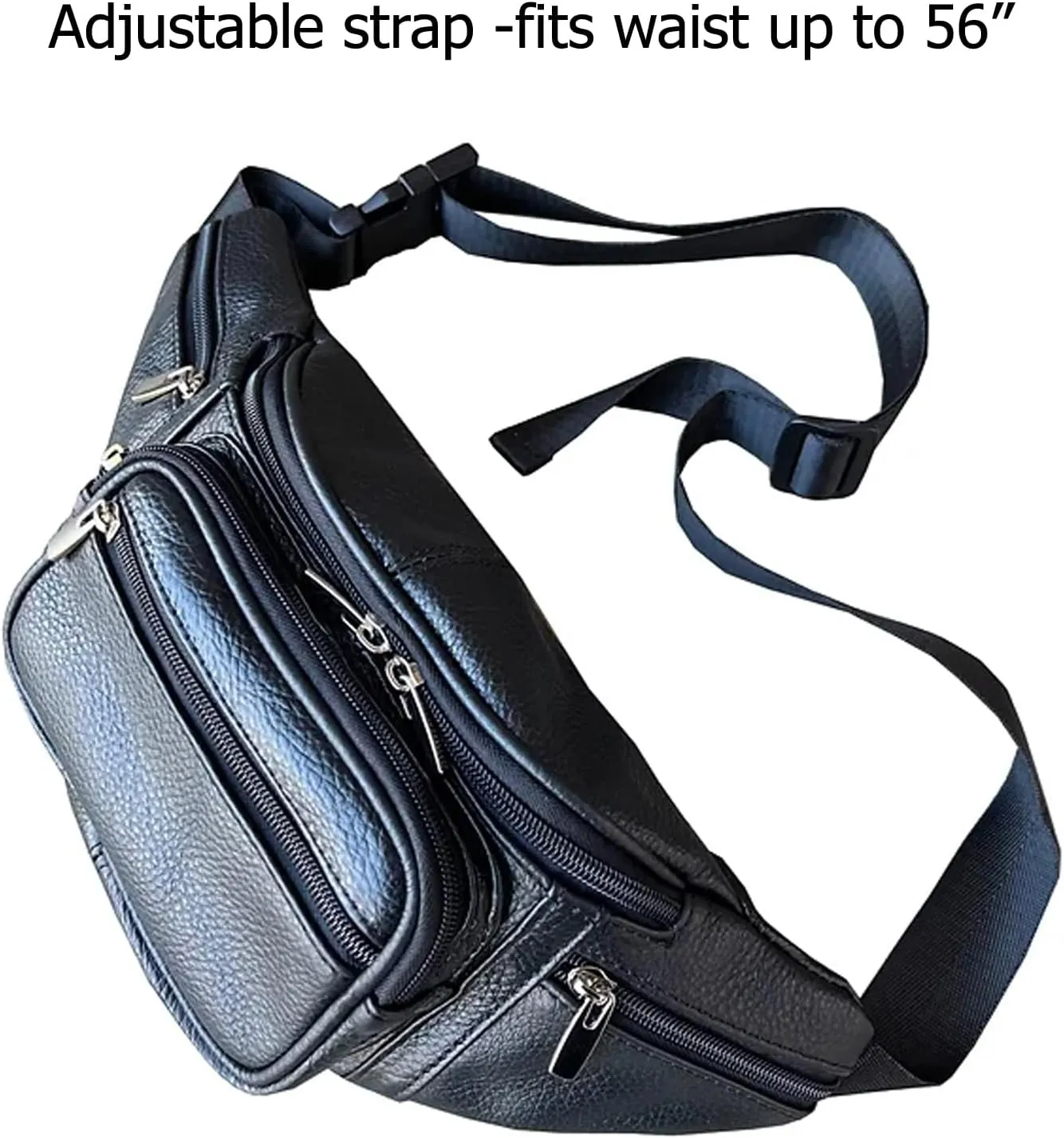 Men's Women's Leather Fanny Pack Waist-Pack Cellphone Holder Crossover Bag