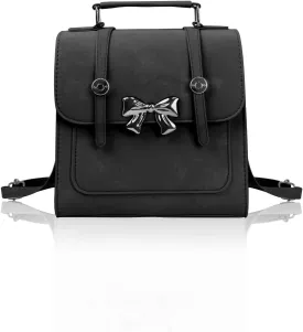 Mini Backpack - Small PU Leather Backpack for Women & Girls (Black)