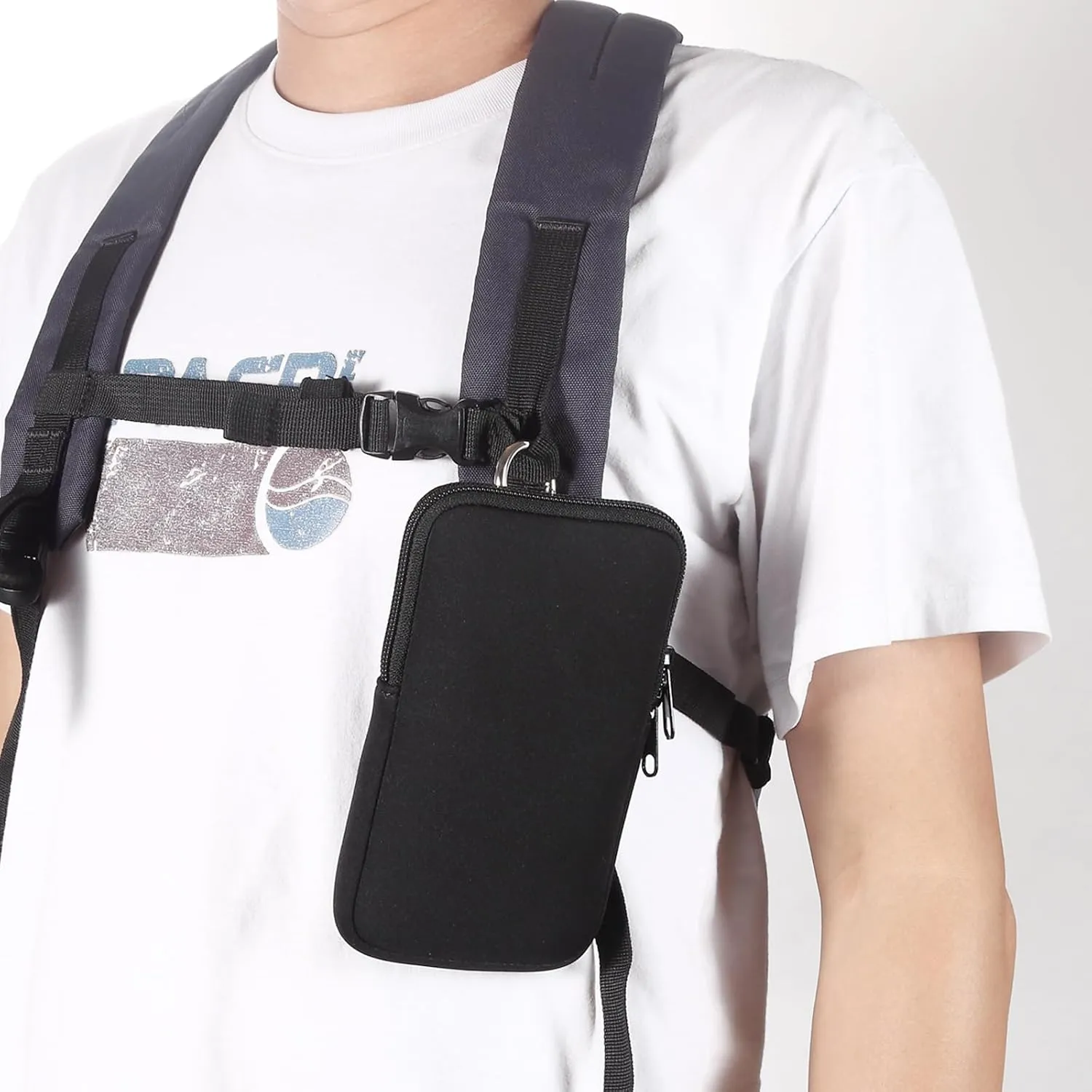 Neoprene Cellphone Sleeve, Zipper Belt Clip Holster Pouch Case for iPhone 16 15 14 13 12 Mini X XS SE Samsung Galaxy S24 S23 S22 S21 S20 A01 Google Pixel 9 8 7a (Black, M6.1)