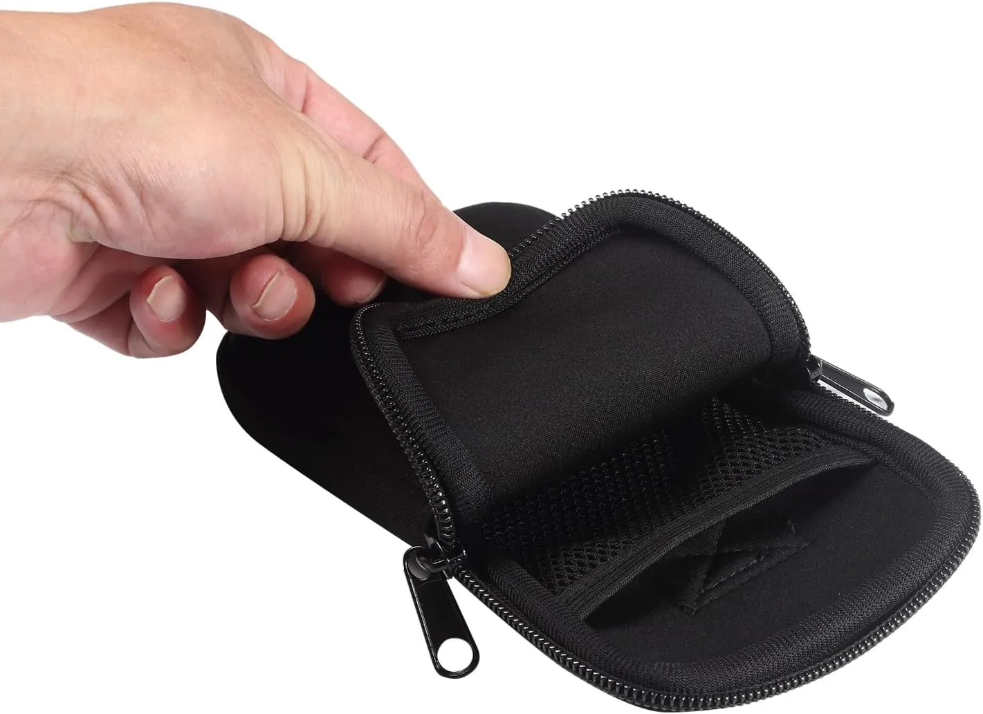 Neoprene Cellphone Sleeve, Zipper Belt Clip Holster Pouch Case for iPhone 16 15 14 13 12 Mini X XS SE Samsung Galaxy S24 S23 S22 S21 S20 A01 Google Pixel 9 8 7a (Black, M6.1)
