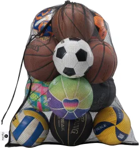 OrgaWise Heavy Duty Mesh Ball Bag,Basketball Bag for Balls,Ball Bags Mesh for Soccer/Volleyball/Football (School/Home/Park/Garage/Beach)
