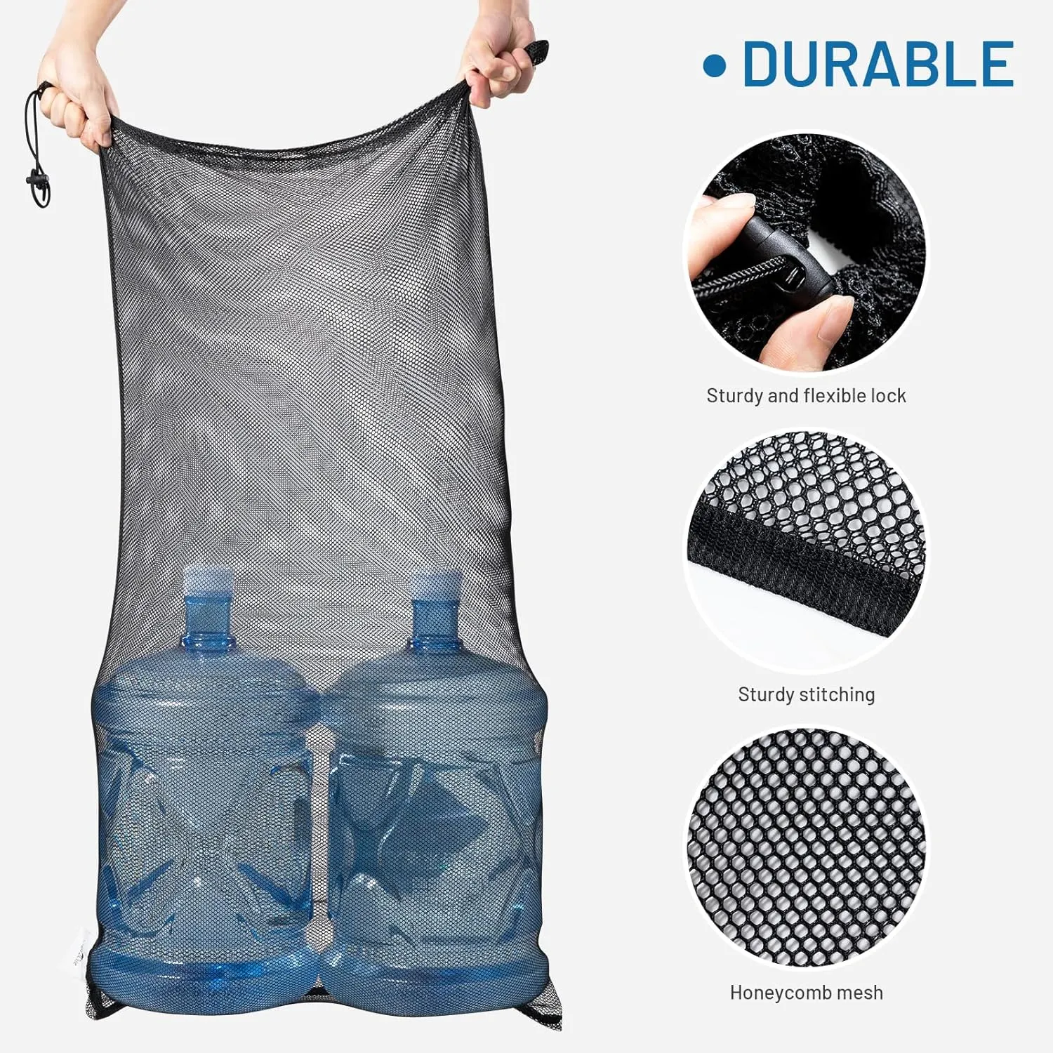 OrgaWise Heavy Duty Mesh Ball Bag,Basketball Bag for Balls,Ball Bags Mesh for Soccer/Volleyball/Football (School/Home/Park/Garage/Beach)