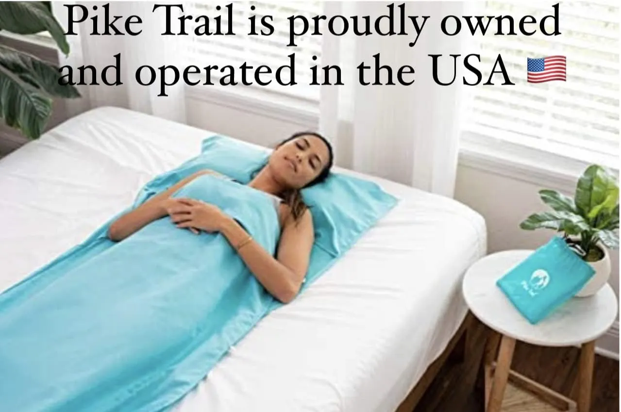 Pike Trail Sleeping Bag Liner  Travel and Camping Sheet, Lightweight and Compact Insert with Full Length Zipper and Guarantee
