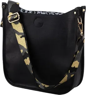 Pinafore Vegan Leather Crossbody Fashion Shoulder Bag with Adjustable Strap