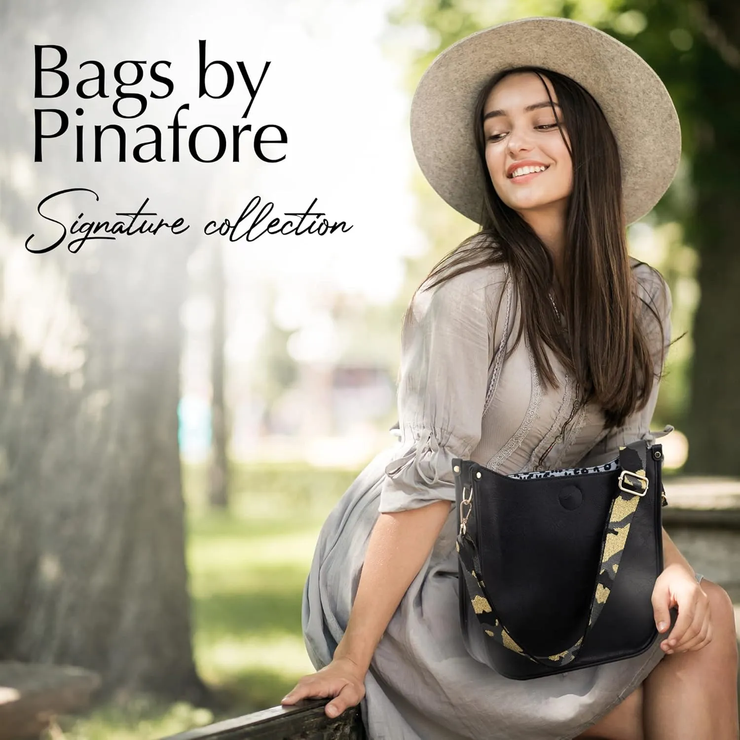 Pinafore Vegan Leather Crossbody Fashion Shoulder Bag with Adjustable Strap