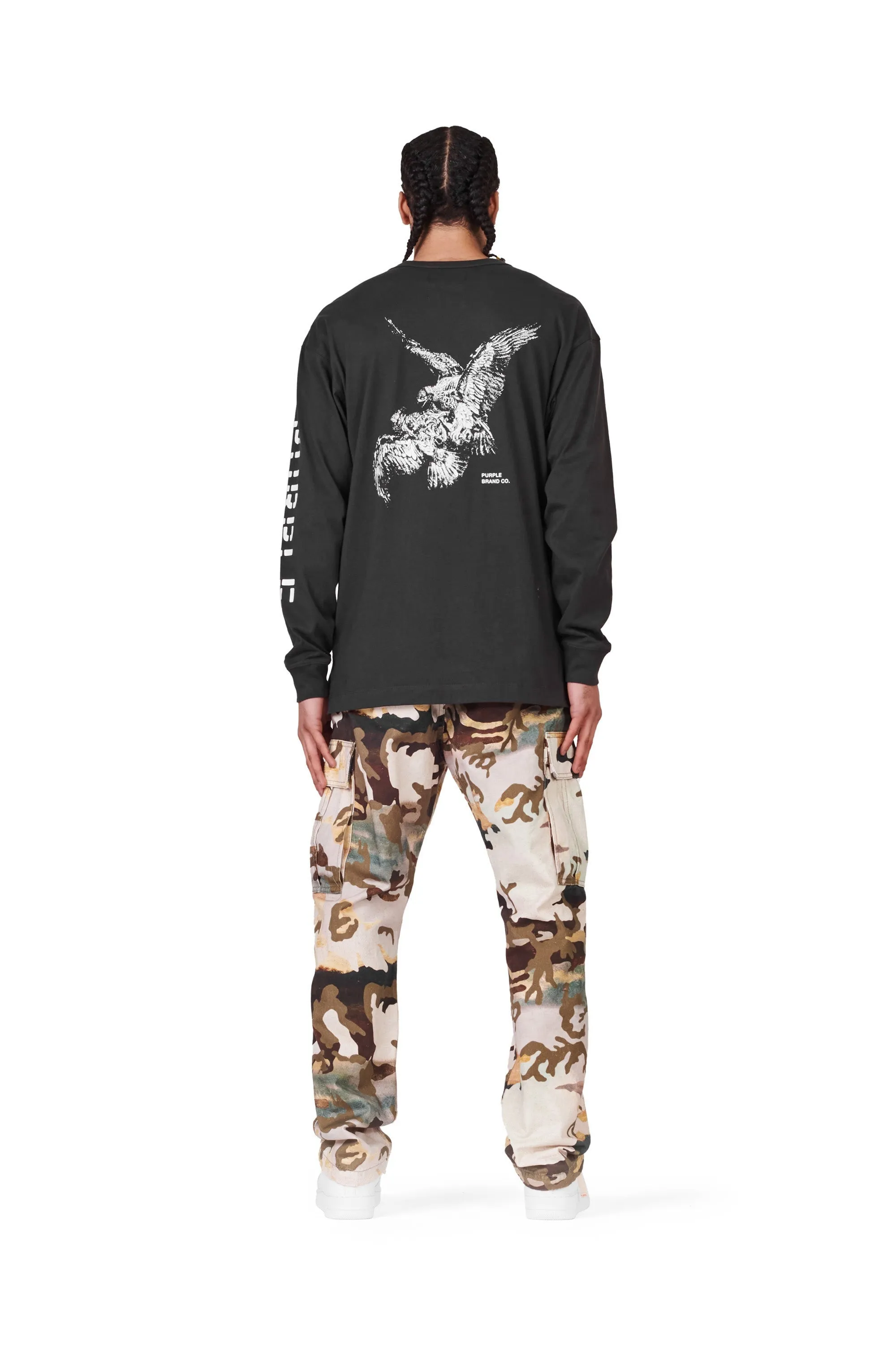 Purple brand twill camo cargo pant