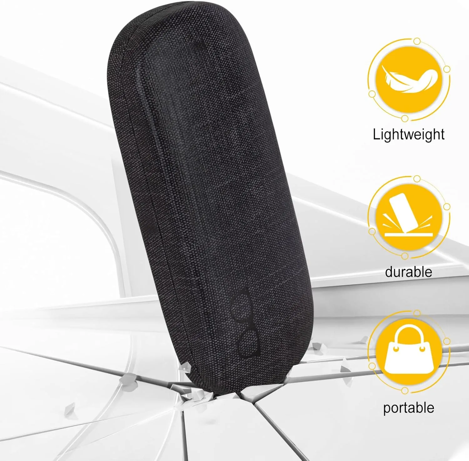 RayLove Hard Shell Glasses Case, PU leather Eyeglass Case Comes with a Pouch & Cleaning Cloth
