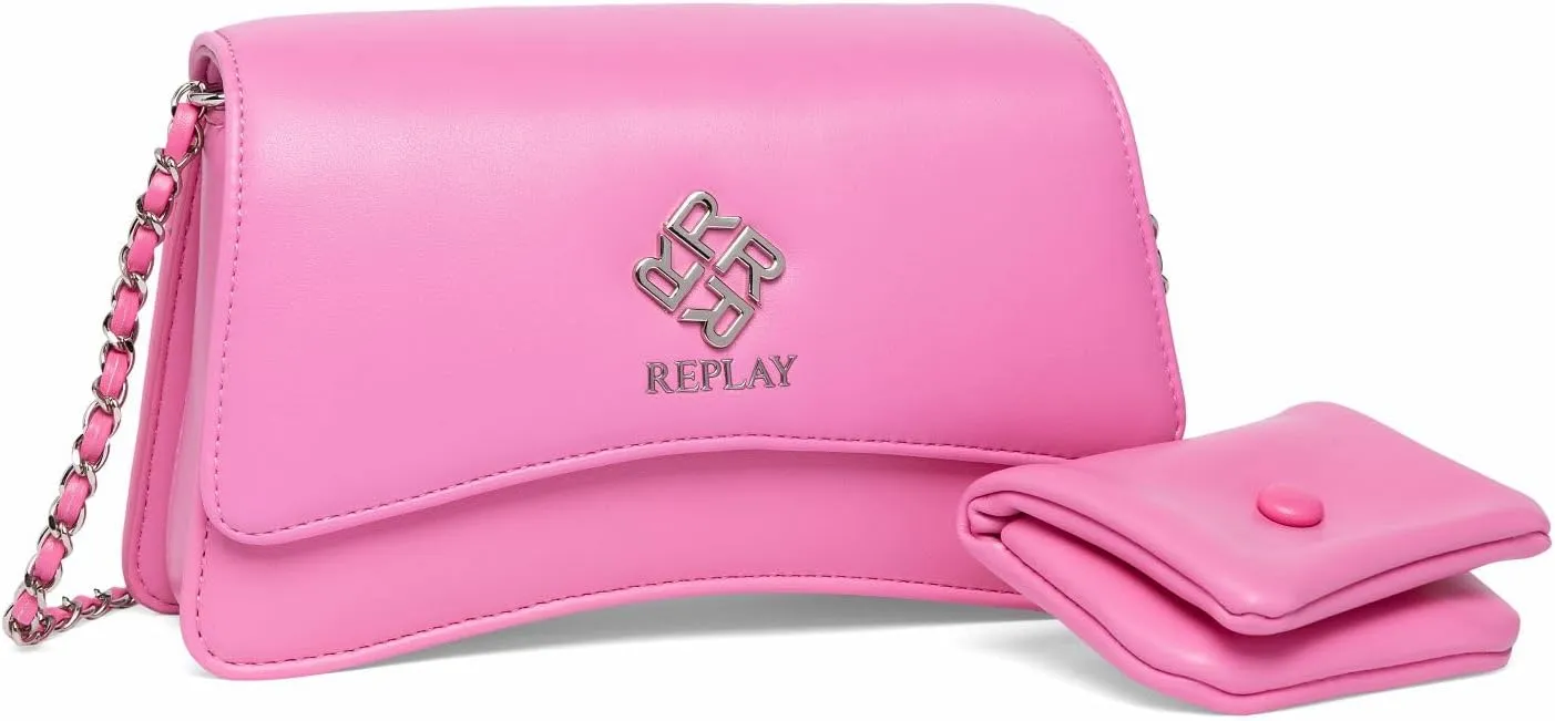 Replay Women's Shoulder Bag with Chain Detail, Mud Green 317, Einheitsgre