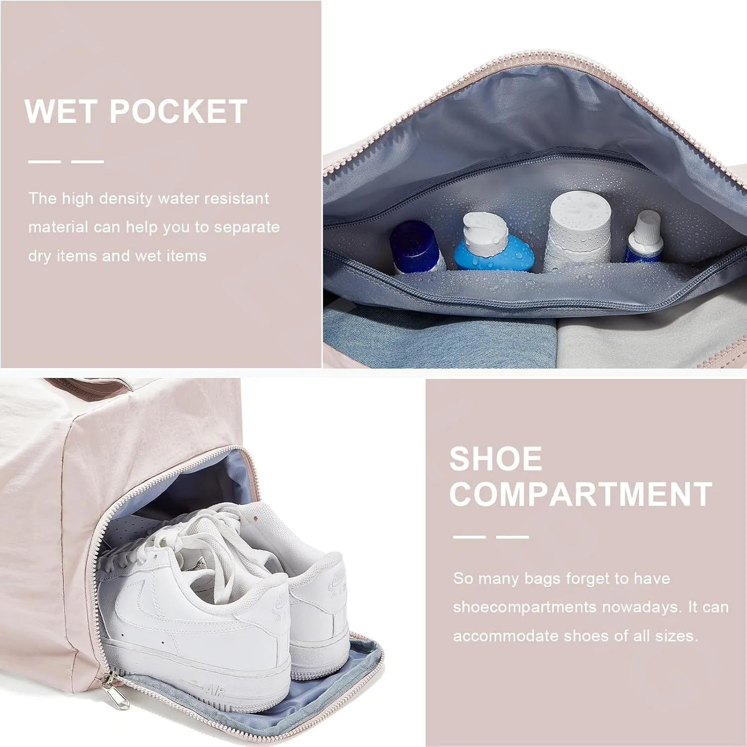 Small Gym Bag for Women Lightweight Carry on Gym Tote Bag, Workout Sport Duffle Bag with Shoe Compartment,Crossbody Shoulder Travel Bag for Swim, Yoge, Dance