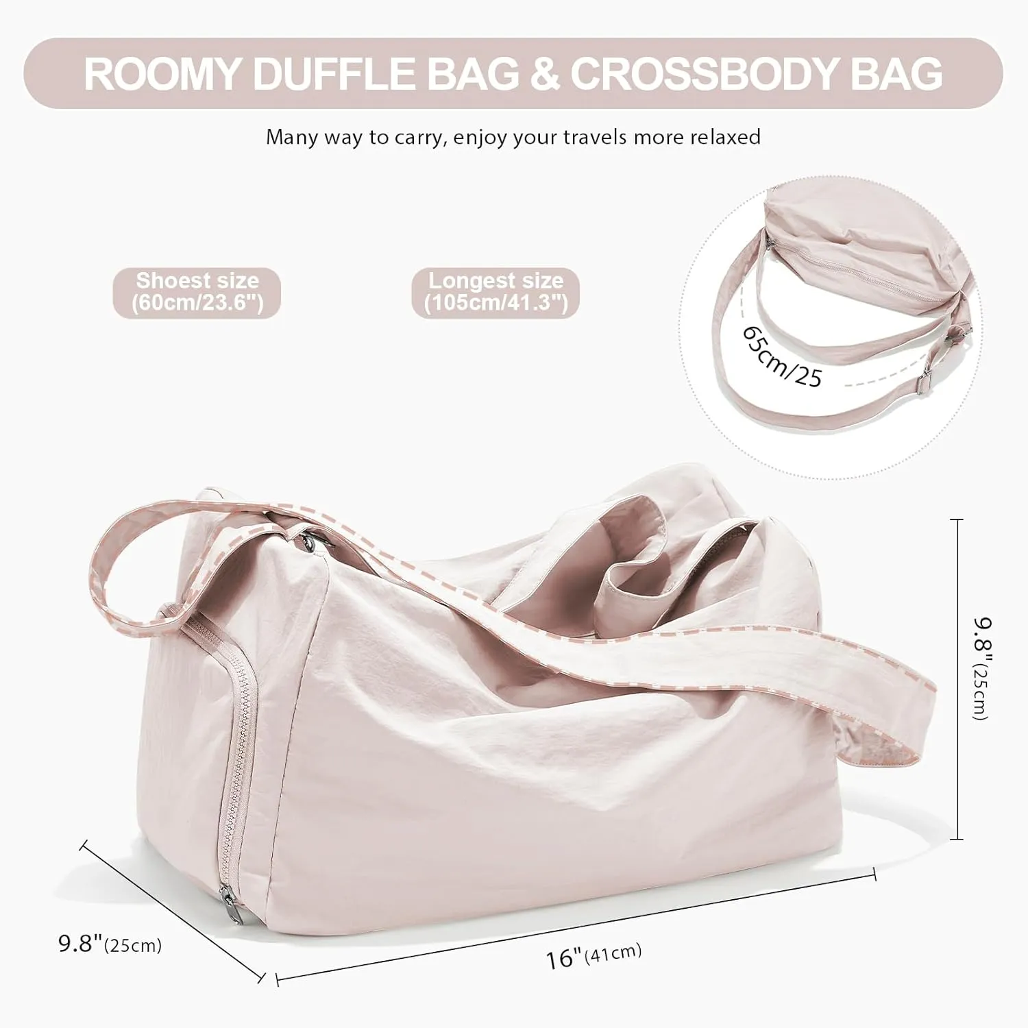 Small Gym Bag for Women Lightweight Carry on Gym Tote Bag, Workout Sport Duffle Bag with Shoe Compartment,Crossbody Shoulder Travel Bag for Swim, Yoge, Dance