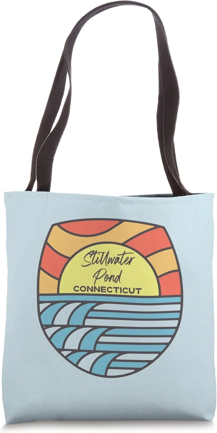 Stillwater Pond Connecticut CT Sunset Vacation Souvenir Tote Bag