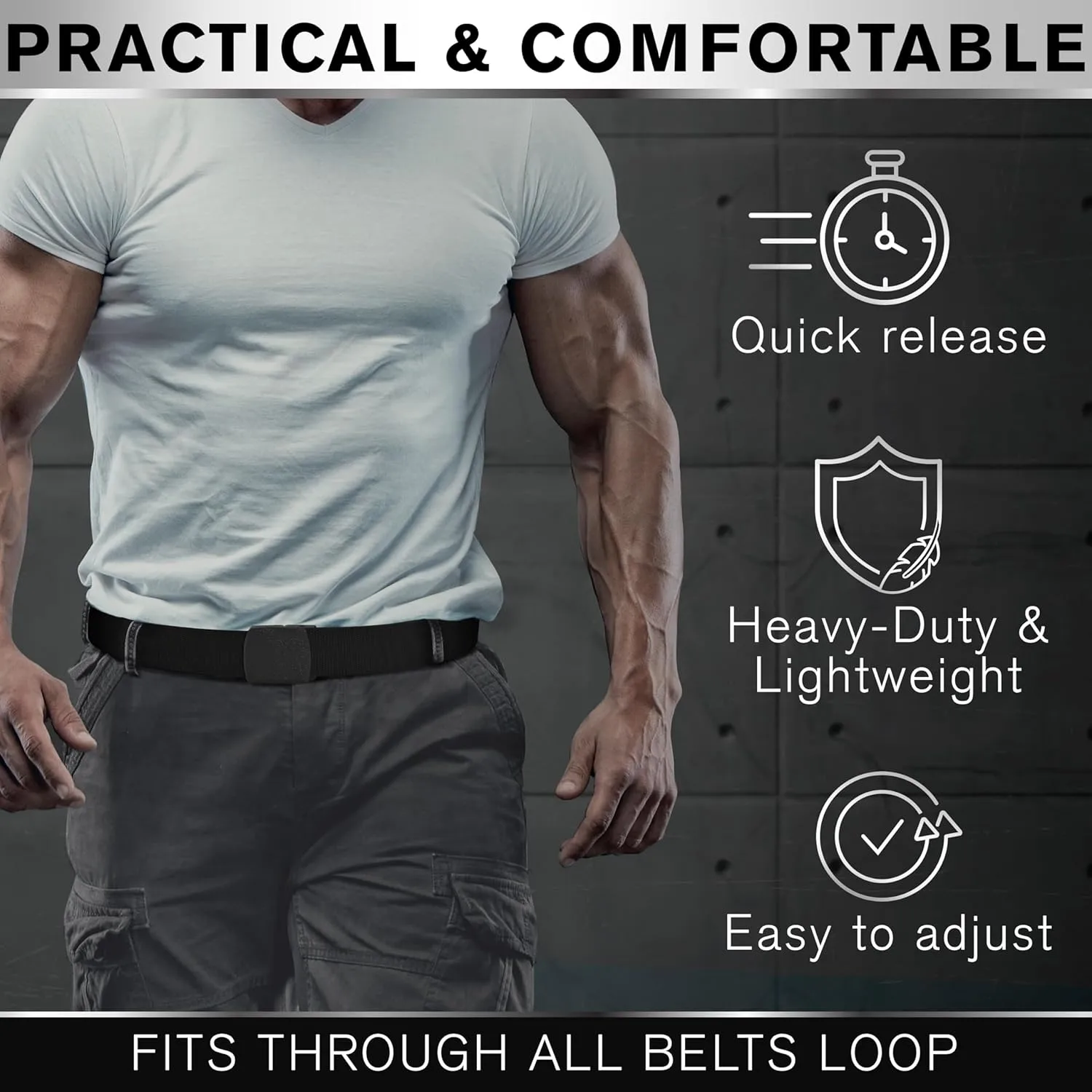 TECEUM Tactical Belt  Heavy-Duty & Quick Release  Military, Work, Rigger, Duty & Utility Belt for Men