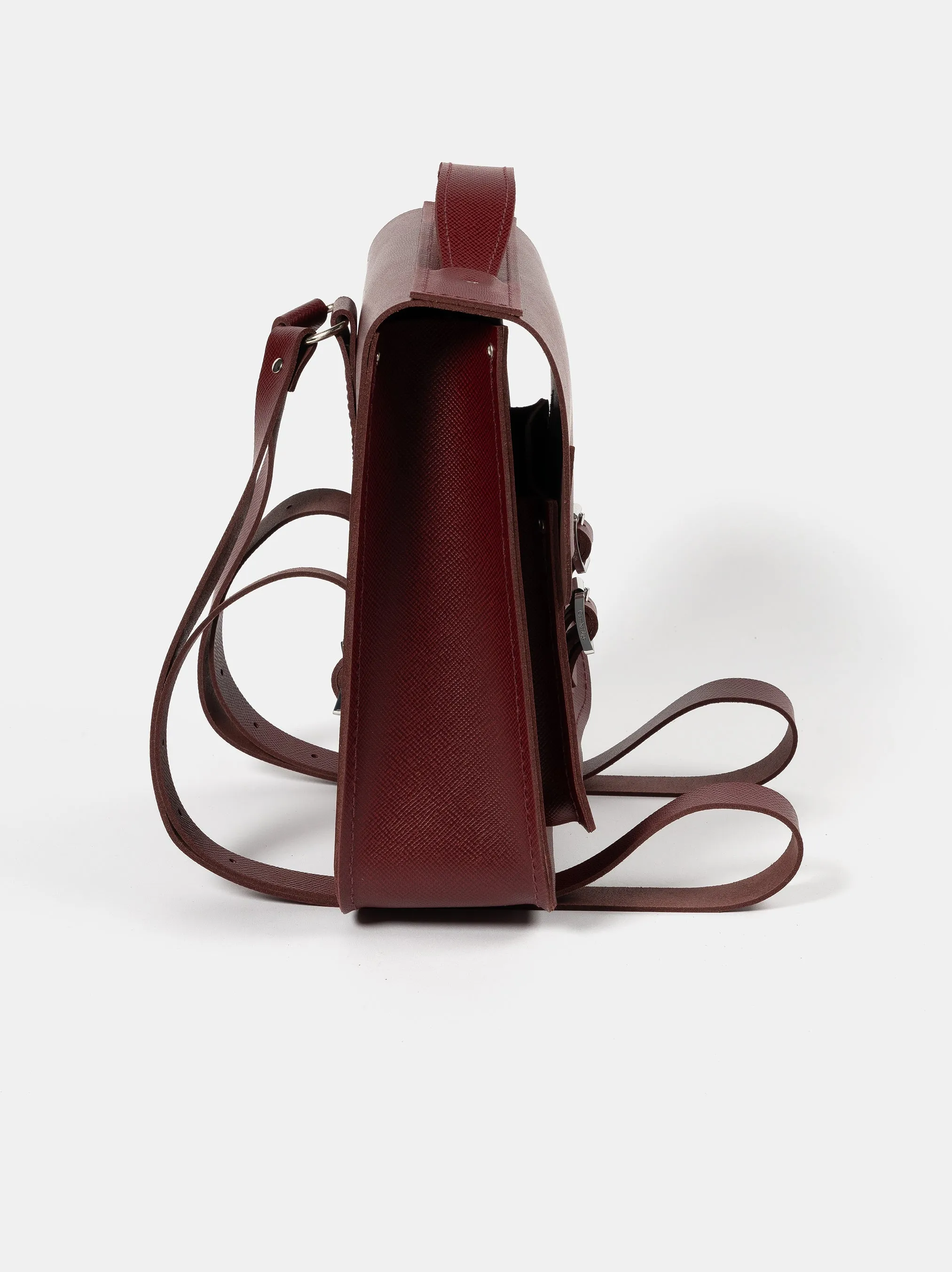 The Small Portrait Backpack - Rhubarb Red Saffiano