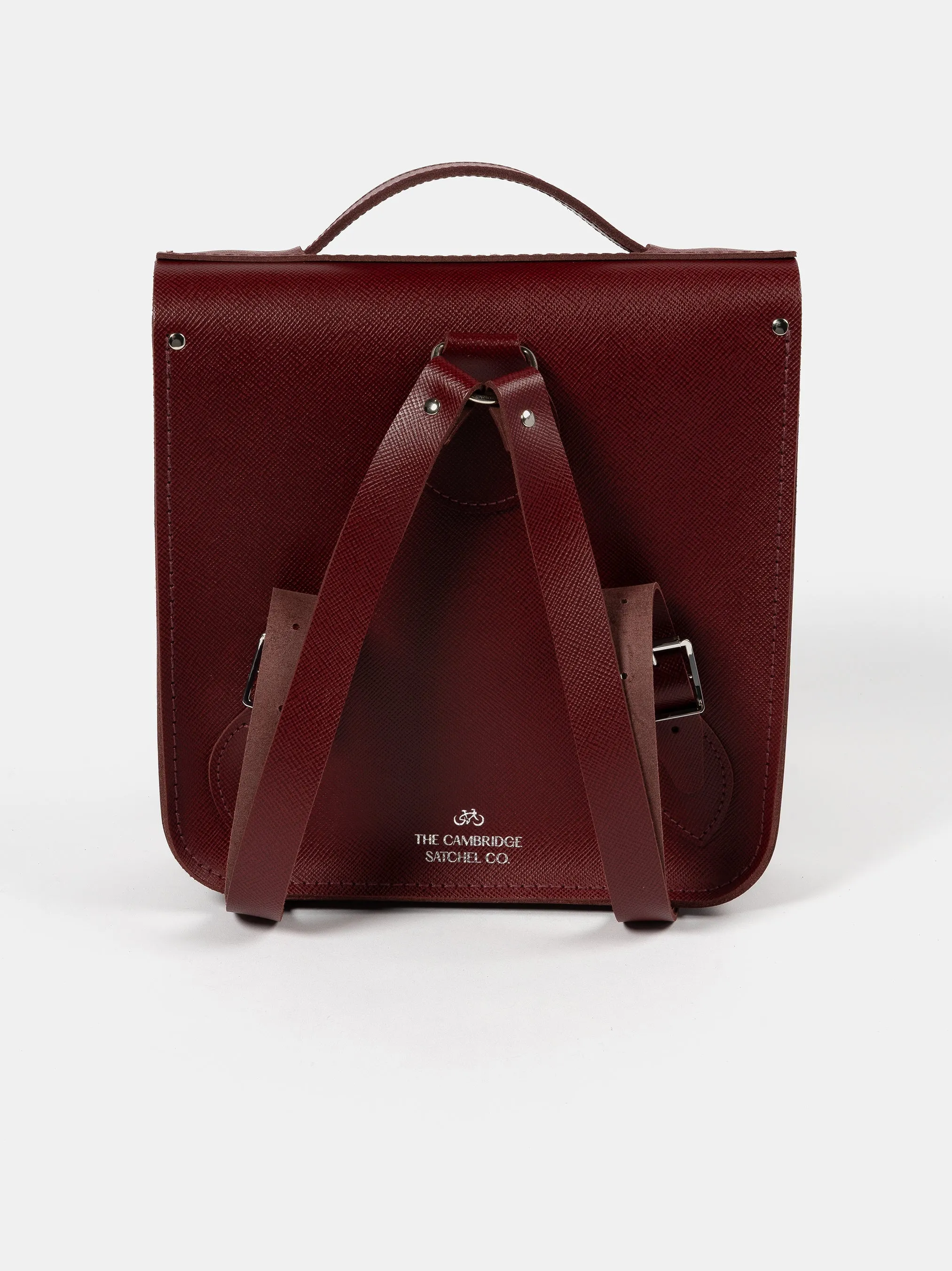The Small Portrait Backpack - Rhubarb Red Saffiano