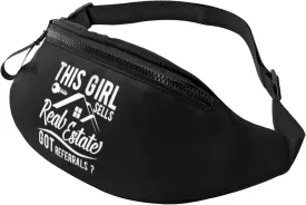 This Girl Sells Real Estate Unisex Adjustable Waist Bag Outdoor Sports Running Waist Bag Business Travel Phone Bag