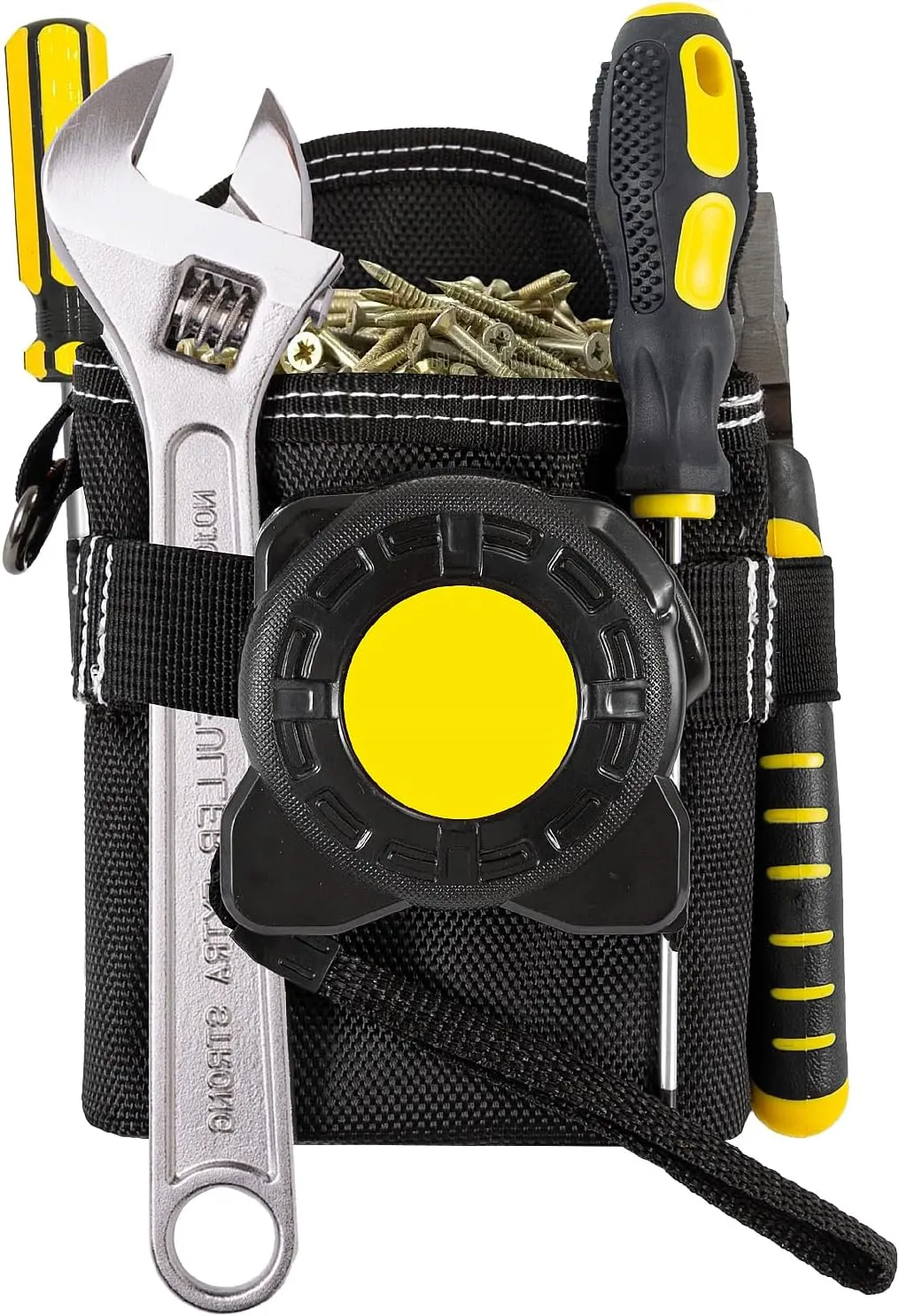 Tool Pouch Nails Screws Bag Tool Belt Pouches, Tool Pouch with Belt Clip- Small Tool Pouch for Bolt Storage, Mini Organizer Pocket Attachment for Tool Belt, Tool Belts for Men and Metal Belt Clip